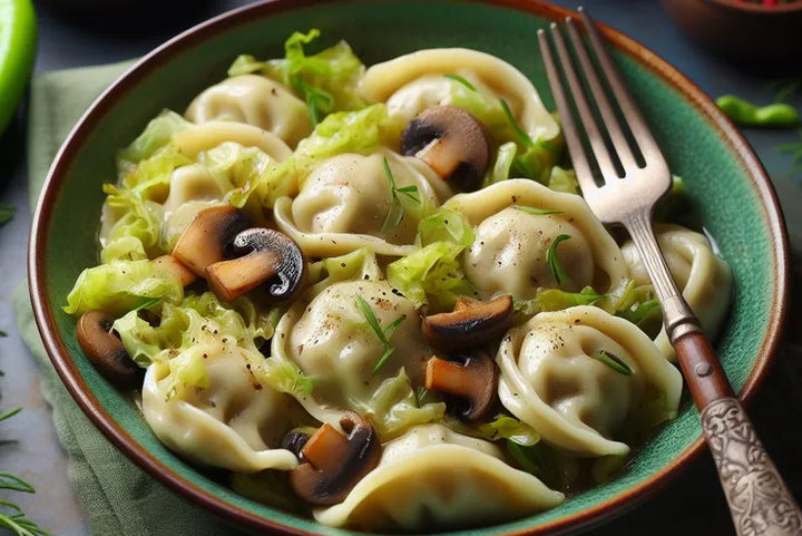 Orkiszowe pierogi z pieczarkami i koperkiem 250 g