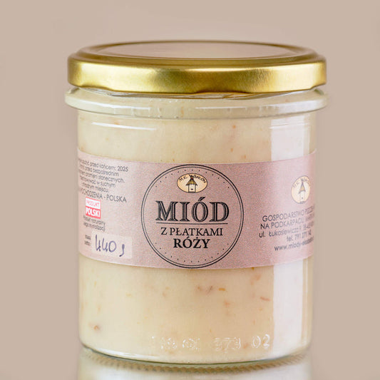Miód z płatkami róży 440 g