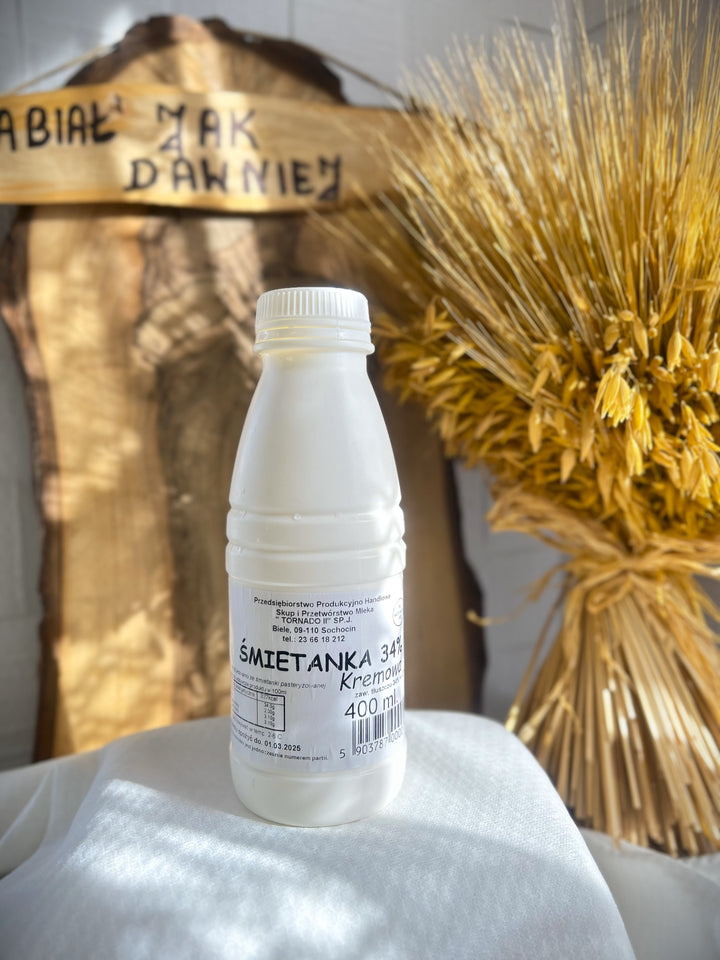 Śmietana 34 % butelka 400 ml